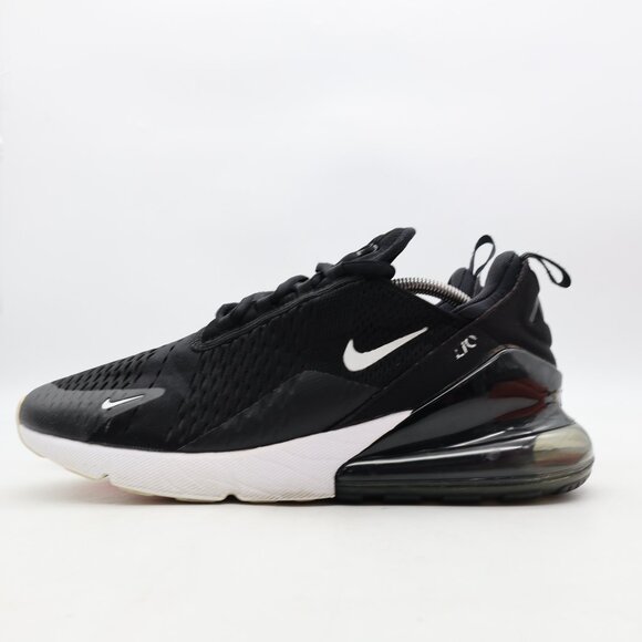 Nike Air Max 270 Men's Size 11.5 Black White Athletic Running Walking Sneakers - Picture 4 of 9